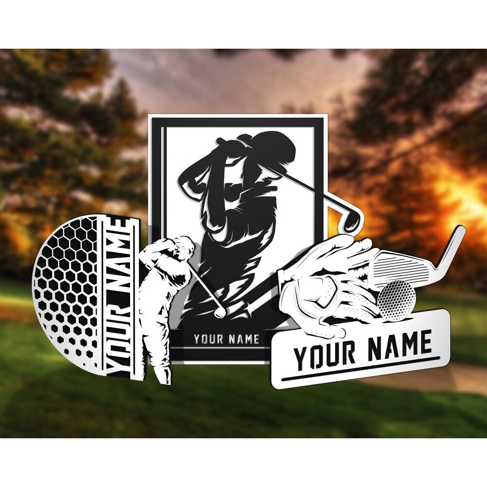 Golf Stadium Series Personalized GOLF Sign Customized Plaque 3 Designs